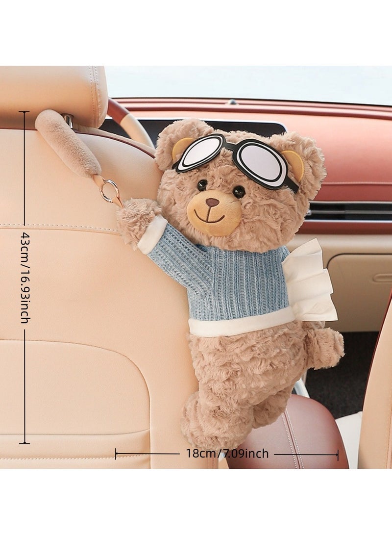 Car Accessories Tissue Box, Creative Hanging Paper Tissue Holder - Cute Cartoon Design for Car Interior Decor - Image 2