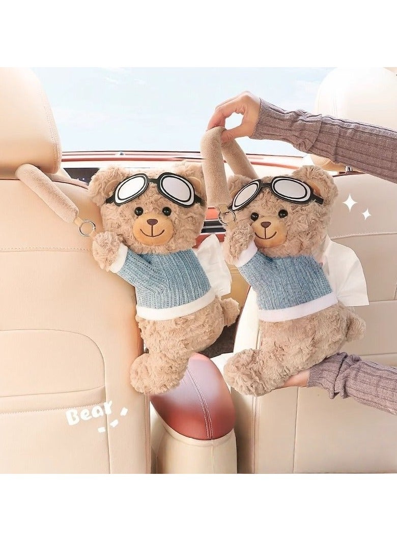 Car Accessories Tissue Box, Creative Hanging Paper Tissue Holder - Cute Cartoon Design for Car Interior Decor - Image 3