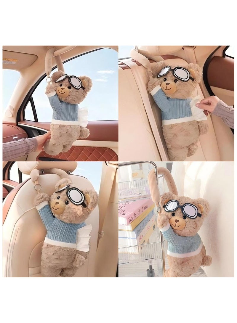 Car Accessories Tissue Box, Creative Hanging Paper Tissue Holder - Cute Cartoon Design for Car Interior Decor - Image 4