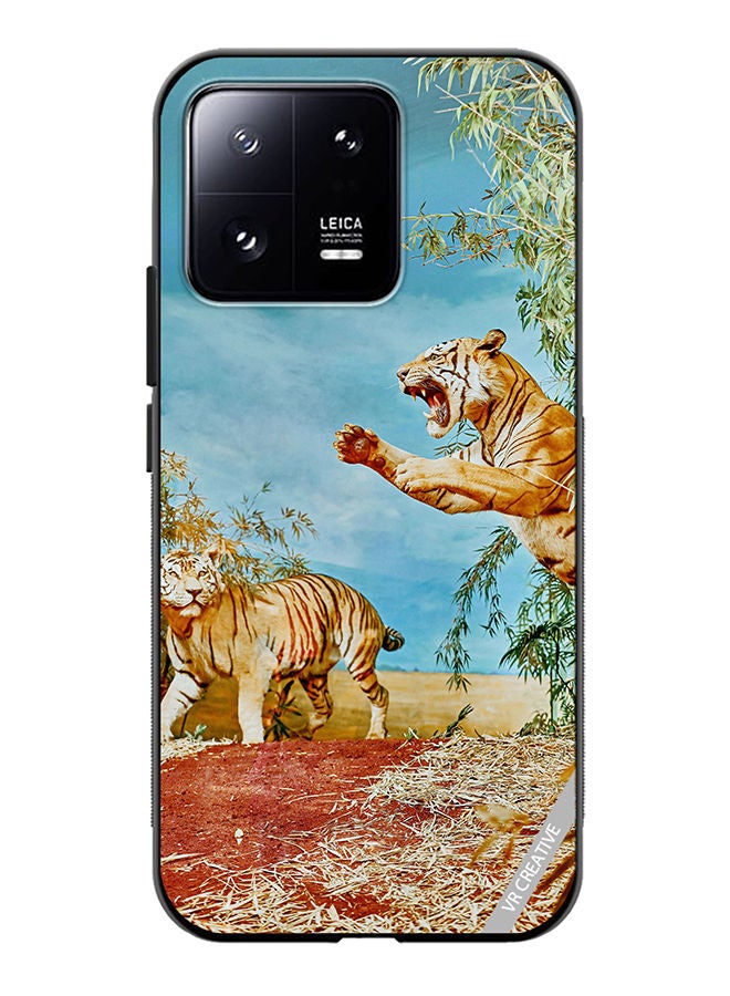 VR CREATIVE Protective Case Cover For Xiaomi 13 Tiger Jumping Design Multicolour - Image 1