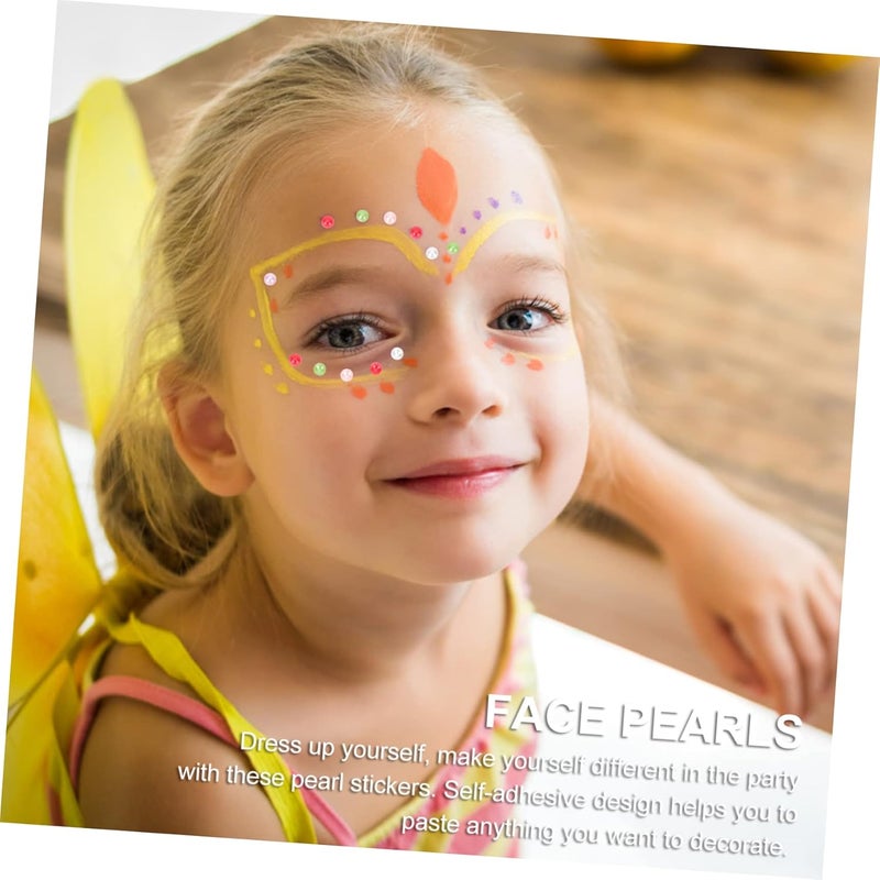 Outanaya 3sheets Face Jewel Stickers Pearl for Crafts Pearl Stickers for Makeup Face Gems - Image 5