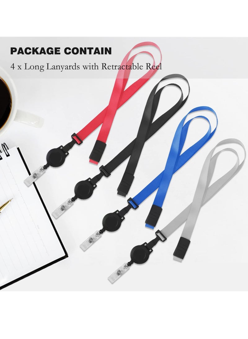 4 Pack Safety Breakaway Lanyards with Retractable Badge Reel, Perfect for Office, School and Travel, Durable Polyester - Image 4