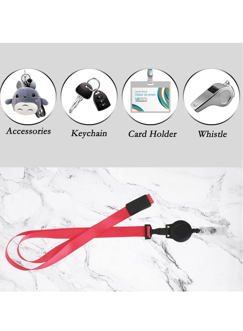 4 Pack Safety Breakaway Lanyards with Retractable Badge Reel, Perfect for Office, School and Travel, Durable Polyester - Image 3