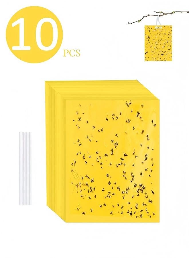 10Pcs Yellow Double-sided Sticky Traps For Bug, Fly Trap, Insect Trap, Catch Multiple Flying Insects With Natural Mold Control Sticker, Perfect For Gardening 25cmx20cm - Image 1