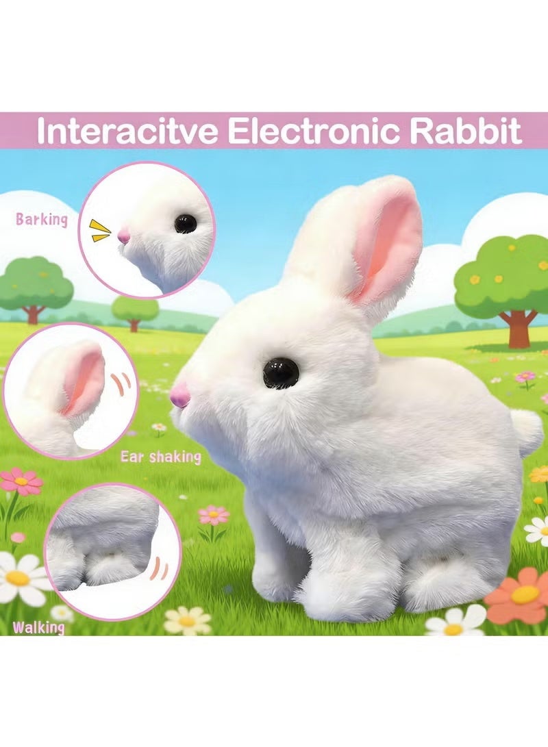 17cm Plush Interactive Hopping Rabbit – Electronic Pet Bunny Toy with Animated Walking, Wiggle Ears & Twitching Nose | Soft White Companion Animal with Sounds | Best Birthday, Easter & Eid Gift for Toddlers, Girls & Kids - Image 5