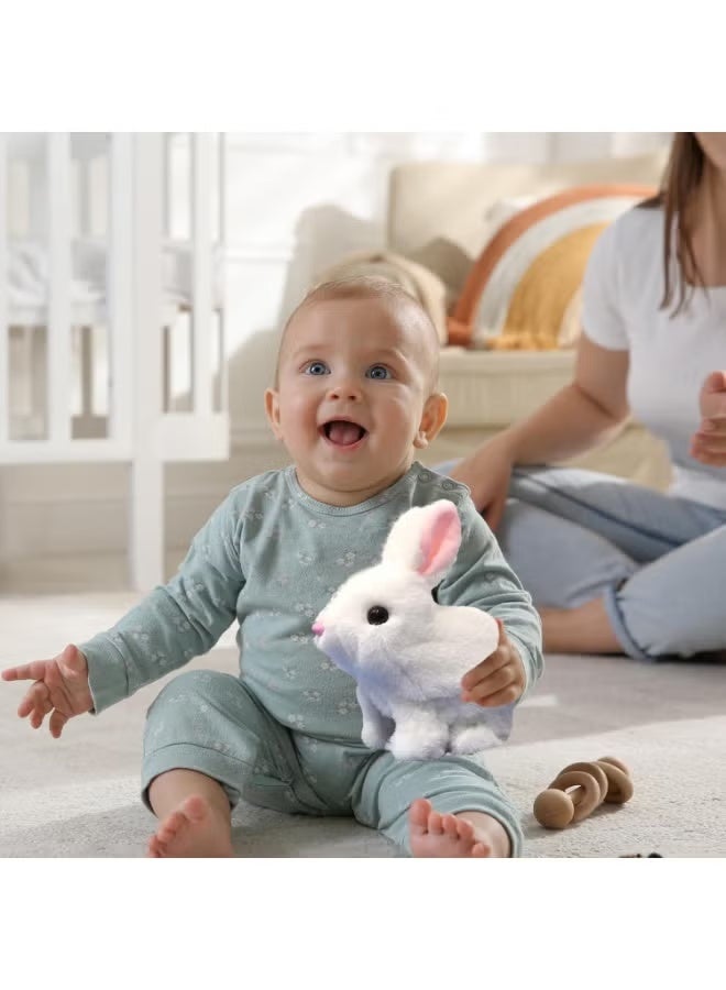 17cm Plush Interactive Hopping Rabbit – Electronic Pet Bunny Toy with Animated Walking, Wiggle Ears & Twitching Nose | Soft White Companion Animal with Sounds | Best Birthday, Easter & Eid Gift for Toddlers, Girls & Kids - Image 2
