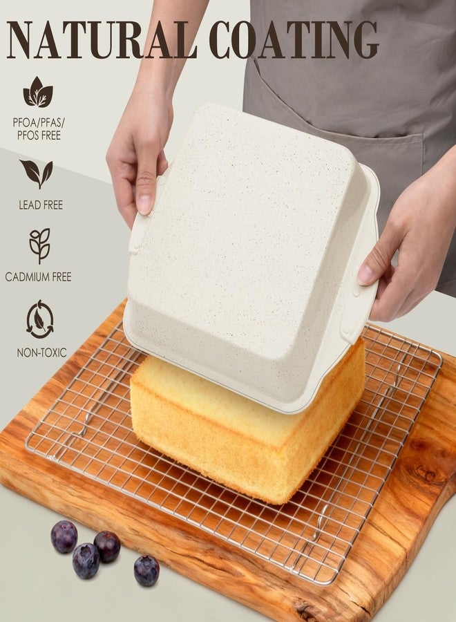 AIVIKI Baking Pans Set Nonstick, Stackable Bakeware Sets with Silicone Handles, AIVIKI 22 Pieces Oven Pan for Cooking Including Baking Cookie Sheet with Rack, Roast Pan, Cake Pan, Loaf Pan, Muffin Pan, Cream - Image 4