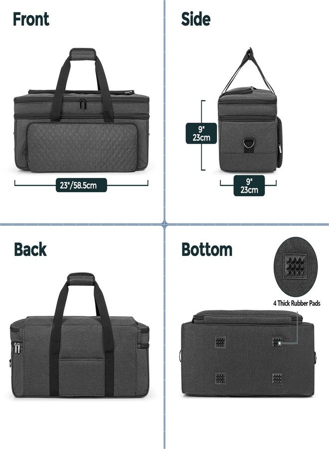 LUXJA Double-Layer Carrying Case with Cutting Mat Pocket for Cricut Maker 4, Maker 3, Explore 4, Explore 3, Explore Air 2, Multiple Storage Bag for Cricut Accessories and Supplies, Black - Image 4