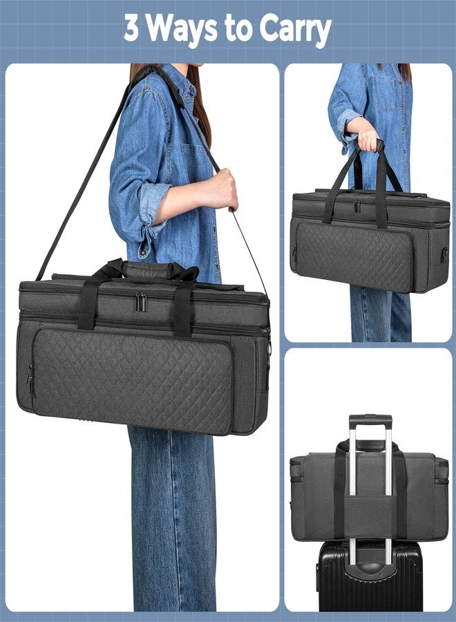 LUXJA Double-Layer Carrying Case with Cutting Mat Pocket for Cricut Maker 4, Maker 3, Explore 4, Explore 3, Explore Air 2, Multiple Storage Bag for Cricut Accessories and Supplies, Black - Image 5