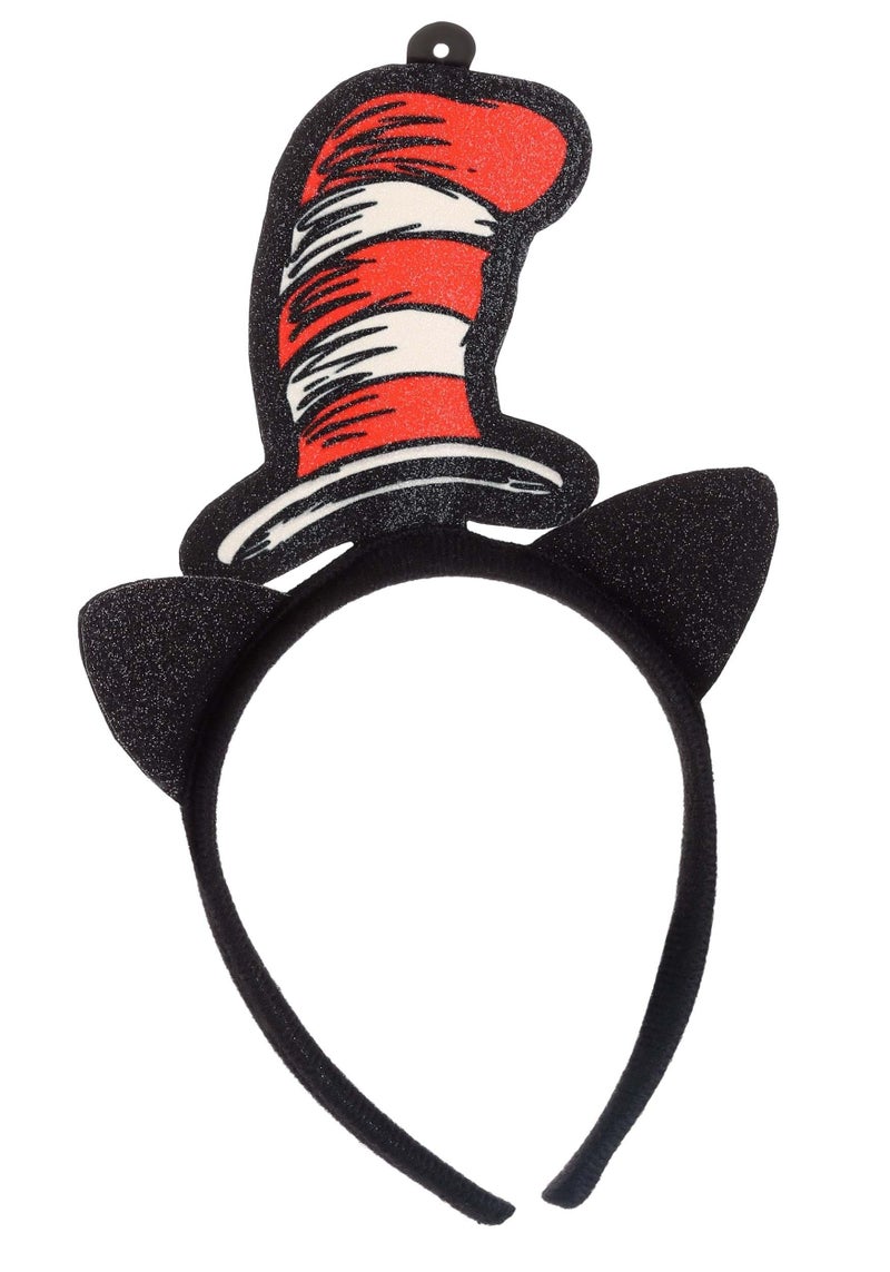 elope Dr Seuss The Cat in The Hat Glitter Headband Standard Black