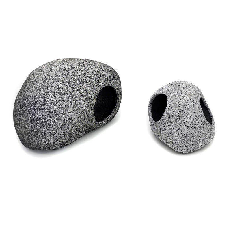 JIH Aquarium Decorations Rock, Ceramic Shelters - Shrimp Habitat, Breeding Tube, Hiding cave, Stackable Fish Tank Decor Cave for Hiding, Betta Fish (J603+J001) - Image 4