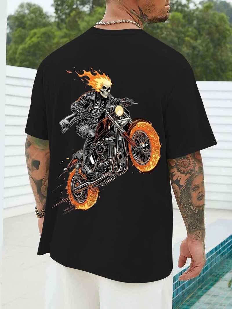 DIVIS Oversized Black Graphic T-Shirt for Men - Image 1