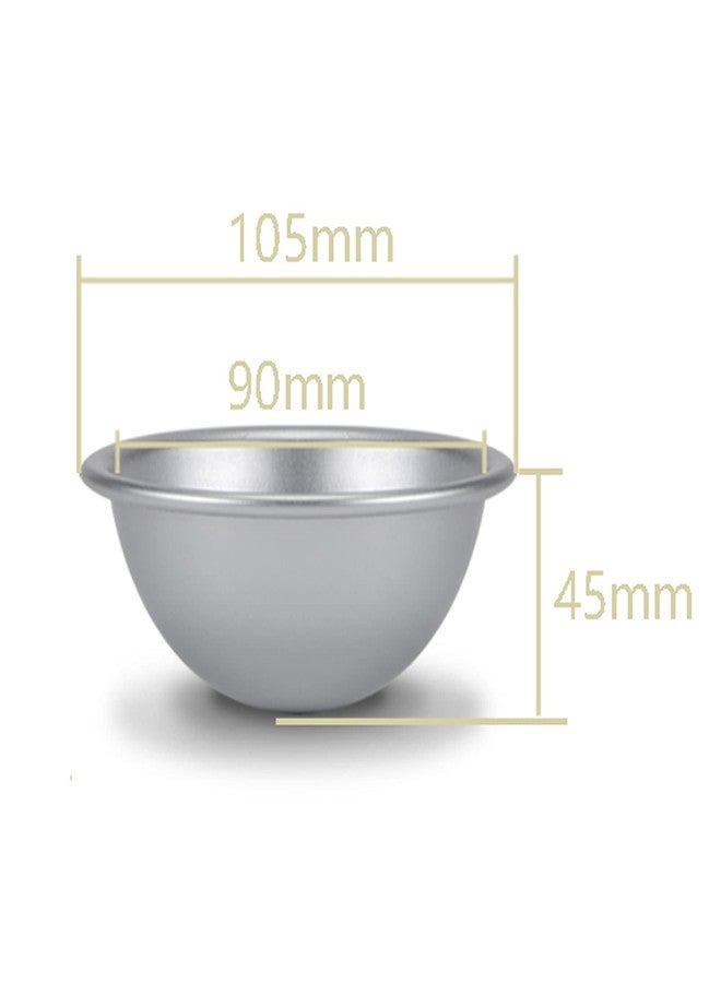 CHEOTIME 10cm Half Ball Cake Pan, Aluminum Alloy Sphere Cakes Pan, Silver Hemisphere Cake Mold Soccer Cake Pan Nonstick SmallCake Baking Pans for Chocolate, Pudding Baking - Image 2