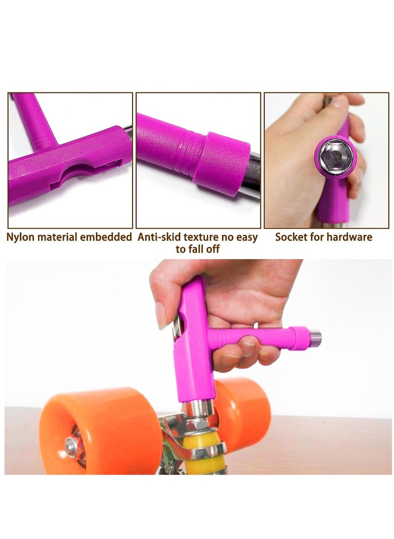 Generic - 60x45MM 78A Skateboard Wheels With Bearings 4PCS With T-Tool, Camouflage Pink - Image 1