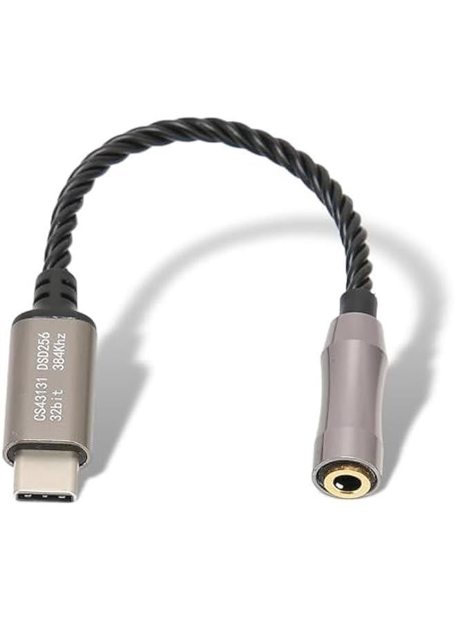 Type C to 3.5mm Headphone Amplifier Adapter, Cs43131 High Performance Chip, Can Be Connected to Your for Android Phone Via USB‑c. Connect Your Pc, Laptop Directly or Via a USB Adapter(Black) - Image 1