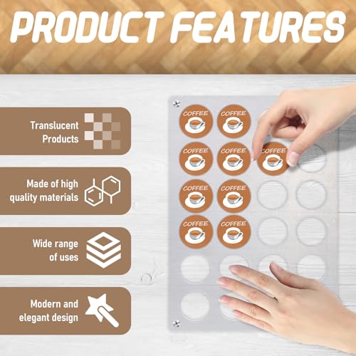 ACOSIY 2 PCS 24 Slots Coffee Pods Holder for Countertop Acrylic Coffee Pod Holders for Cafe Drawer or Countertop Flat Clear Acrylic Drawer Organizer Tray for Office and Kitchen - Image 3