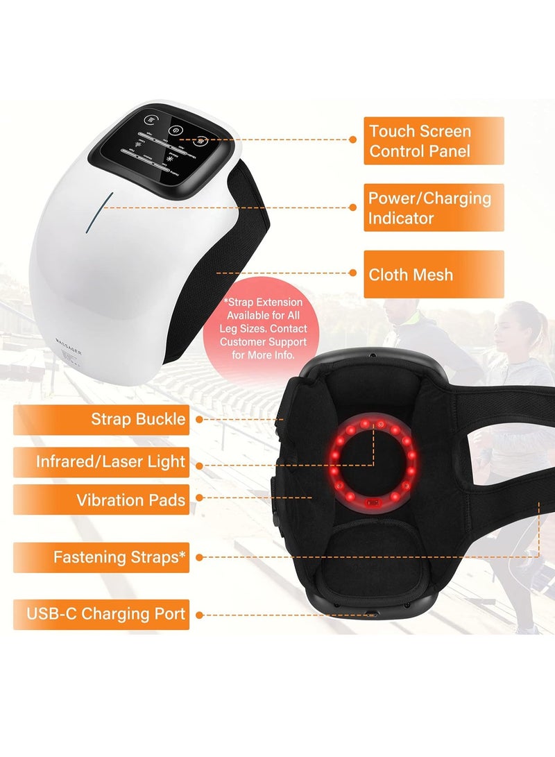 ELTRAZONE Cordless Knee Massager, FDA Registered, Infrared Heat and Vibration Knee Pain Relief for Swelling Stiff Joints, Stretched Ligament and Muscles Injuries, Upgraded with Long Knee Straps - Image 4