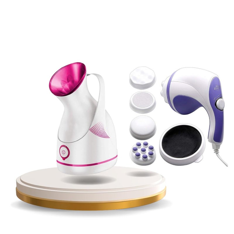 KD ZONE Steamer for Cold Cough Vapourizer Steamer for Face steam Steam Inhaler Vaporizer Machine Facial Steamer Body Massager Relax Spin Tone Body Massager Machine - Image 1