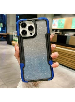 Generic Case Cover For iPhone 13 Armor Acrylic 3 in 1 Gradient Glitter Powder Phone Case Blue 