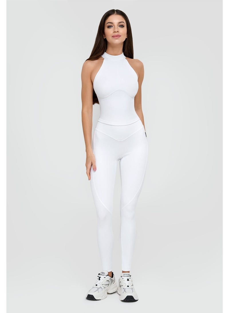 Bona Fide Premium Snow White High-Waisted Leggings for Women - Tummy Control Sculpting Gym Tights - Professional Squat-Proof Workout Yoga Pants - Breathable Performance Activewear - White - Image 4