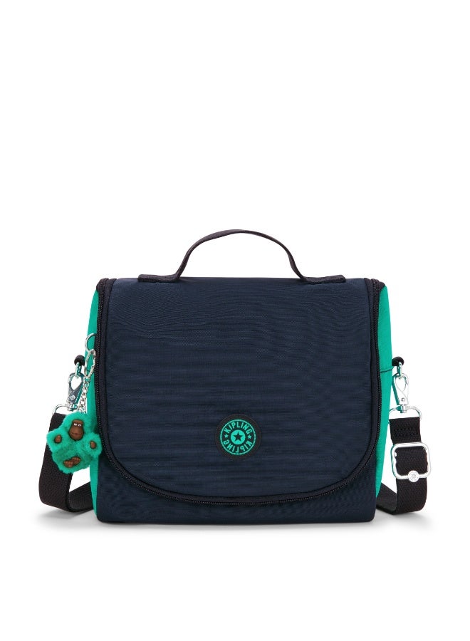 kipling New Kichirou Insulated medium lunch bag with trolley sleeve Blue Green Block - Image 1