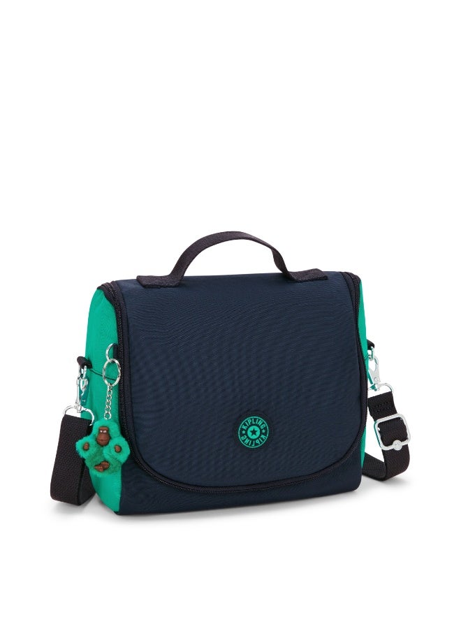 kipling New Kichirou Insulated medium lunch bag with trolley sleeve Blue Green Block - Image 4