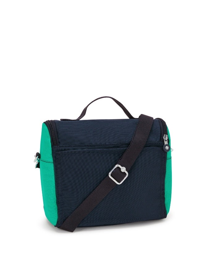kipling New Kichirou Insulated medium lunch bag with trolley sleeve Blue Green Block - Image 2