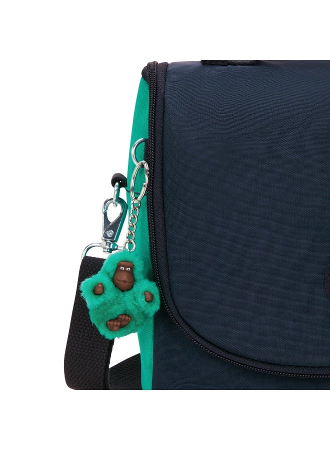 kipling New Kichirou Insulated medium lunch bag with trolley sleeve Blue Green Block - Image 5