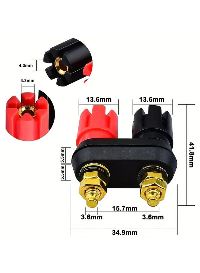 2 Pack 4mm Banana Plug Jacks Heavy Duty Speaker Amplifier Terminal Connectors - Image 3