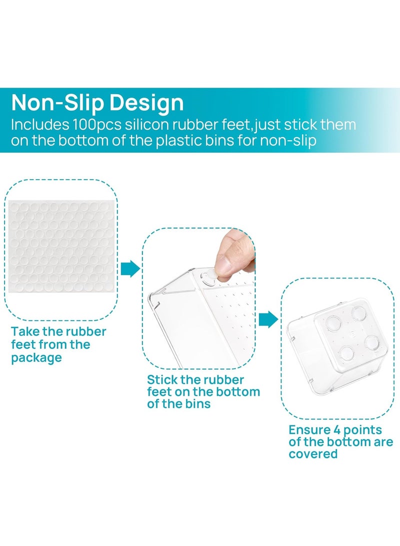 25 PCS Clear Plastic Drawer Organizers Set, 4-Size Versatile Bathroom and Vanity Drawer Organizer Trays, Storage Bins for Makeup, Bedroom, Kitchen Gadgets Utensils and Office - Image 4