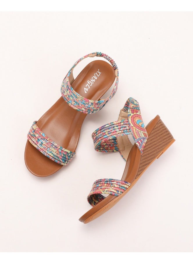 SIKETU 2025 New Versatile Fairy Style Roman Lace Flat Bohemian Beach Sandal  - Image 2