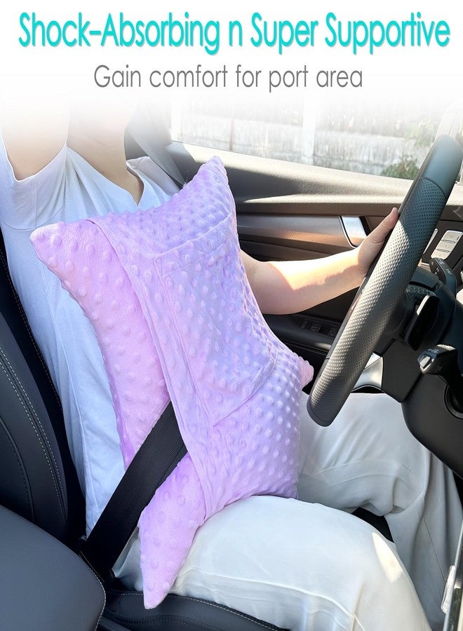 HapiPoppy Hysterectomy Pillow Abdominal Recovery Pillows for C-Section Tummy Tuck Lumpectomy Myomectomy Belly Surgery Must Haves Shock Absorbing Cough Cushion Patients Gifts Minky Dot Lavender - Image 3