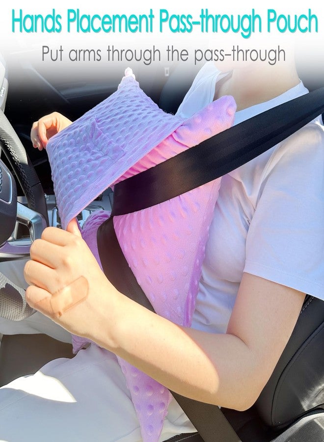 HapiPoppy Hysterectomy Pillow Abdominal Recovery Pillows for C-Section Tummy Tuck Lumpectomy Myomectomy Belly Surgery Must Haves Shock Absorbing Cough Cushion Patients Gifts Minky Dot Lavender - Image 4