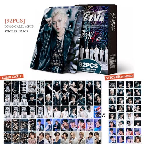 KPOPBP 60 PCS Giant Album Photocards Lomo Card Set with 32 PCS Stickers Pack, Kpop Gift Merch for SKZ Boys and Girls - Image 2