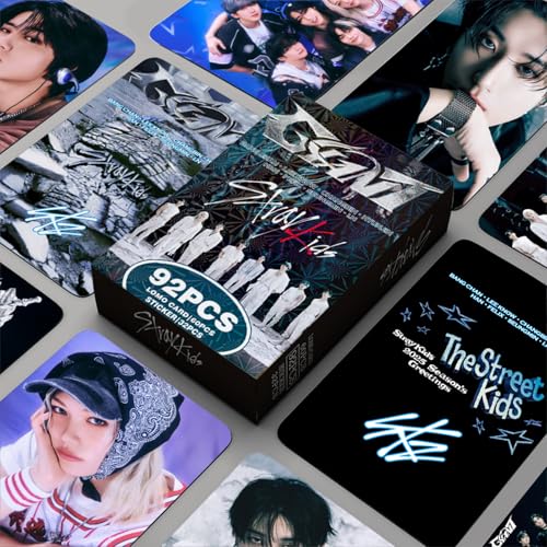 KPOPBP 60 PCS Giant Album Photocards Lomo Card Set with 32 PCS Stickers Pack, Kpop Gift Merch for SKZ Boys and Girls - Image 3