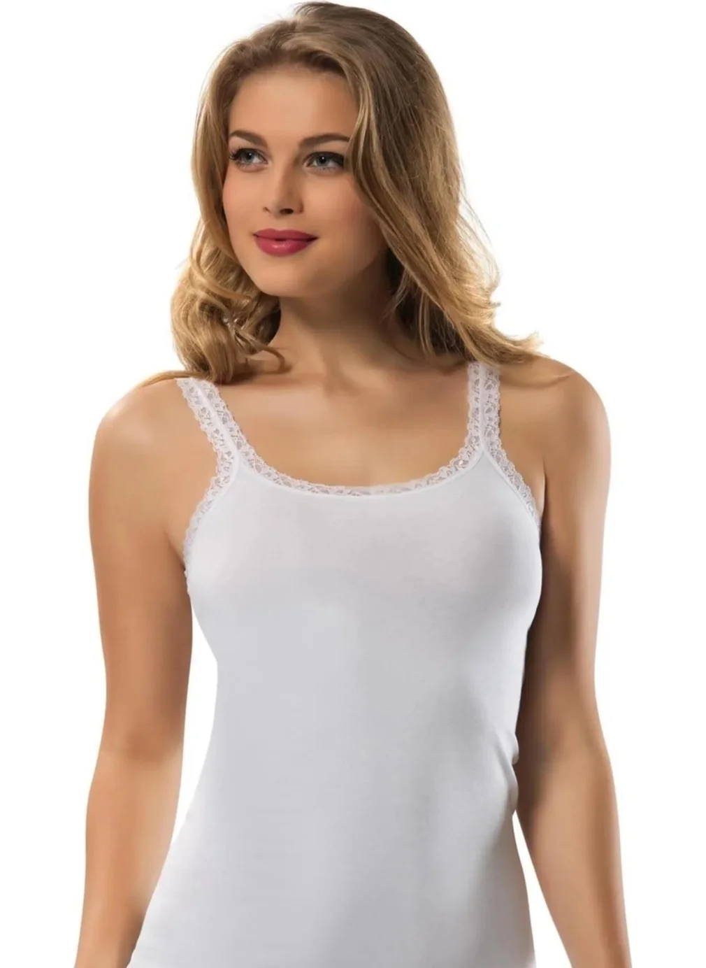 إيردم Women's Lace Thick Strap Lycra Undershirt - 6 Pieces