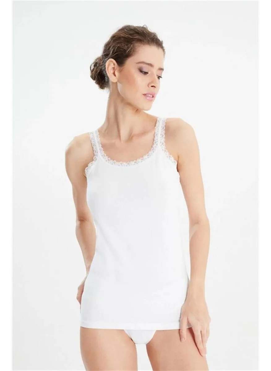 إيردم Women's Lace Thick Strap Lycra Undershirt - 6 Pieces