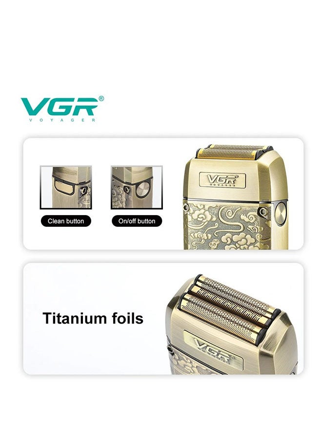 VGR V-336 – Professional Rechargeable Electric Shaver for Men – Gold - Image 2