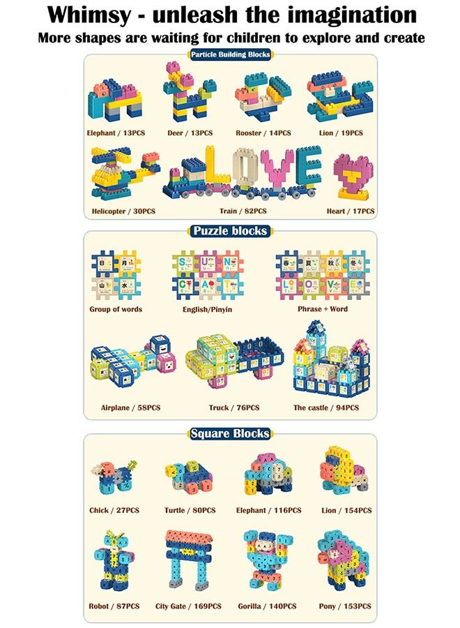 Fun Square Blocks Set Children's Educational Toys with Storage Box 600PCS  - Image 3