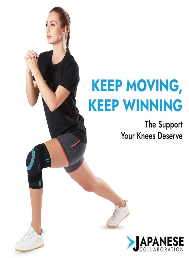 Gochamps Premium Knee Support with Adjustable Straps & Patella Ring, Knee Brace for Pain Relief, Sports, Running, Gym & Arthritis, Japanese Collaboration, Medium (32.5-37.5 cm, Pack Of 1) - Image 2