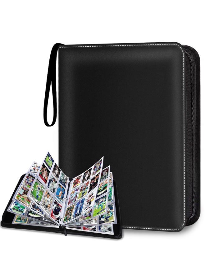 HESPLUS 900 Pockets Trading Card Album Folder, Baseball Card Binder with Sleeves, Collectible Trading Album for Baseball Cards, Trading Cards, Lorcana Cards, MTG, TCG, Game Cards, Sports Cards -Black - Image 1