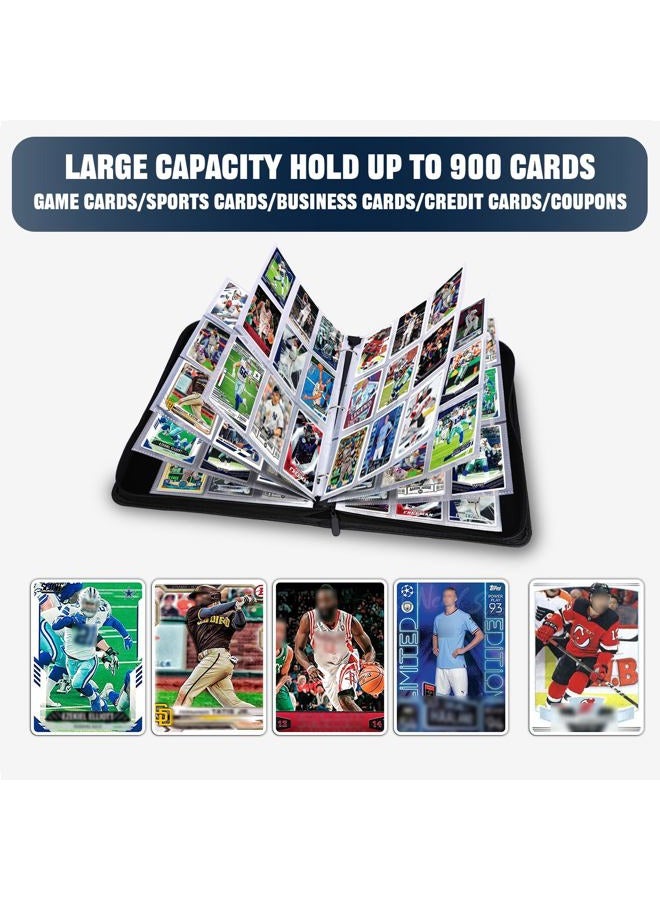 HESPLUS 900 Pockets Trading Card Album Folder, Baseball Card Binder with Sleeves, Collectible Trading Album for Baseball Cards, Trading Cards, Lorcana Cards, MTG, TCG, Game Cards, Sports Cards -Black - Image 3
