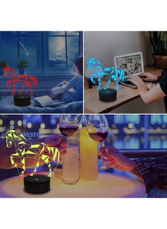 FULLOSUN Night Lights for Kids Horse Illusion 3D Night Light Bedside Lamp 16 Colors Changing with Remote Control Best Birthday Gifts for Child Baby Boy and Girl  - Image 3