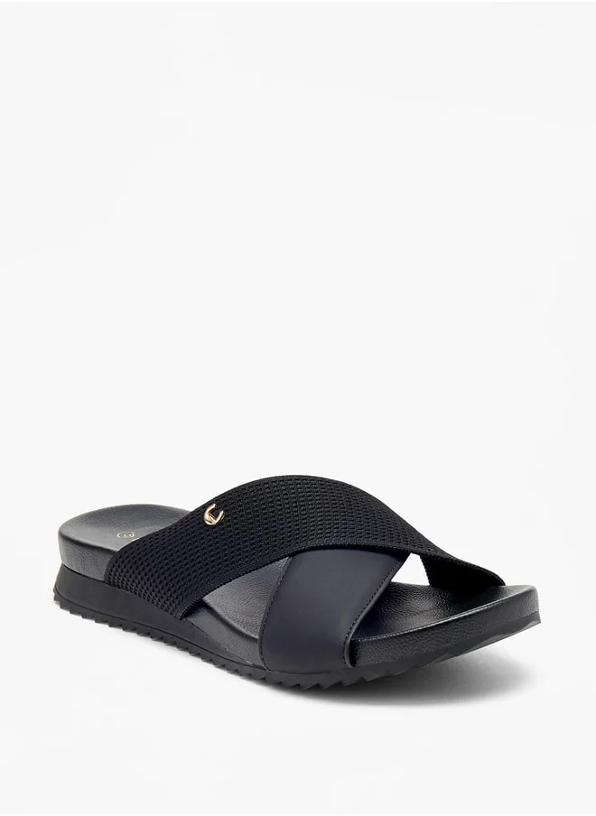 لو كونفورت Cross Strap Slip-On Flat Sandals