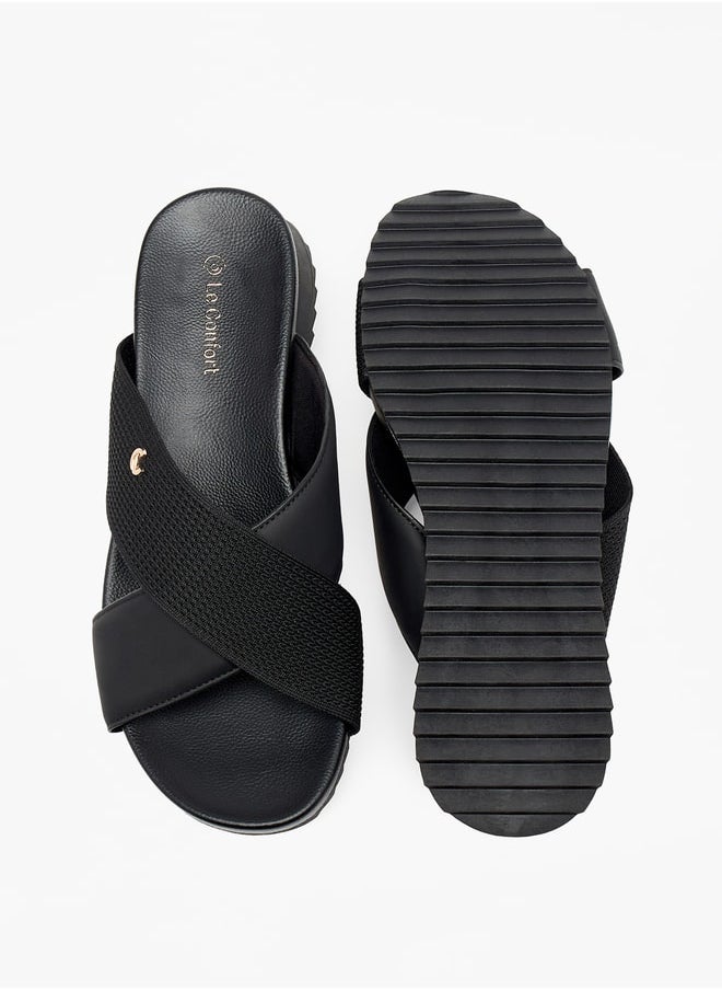 Le Confort Cross Strap Slip-On Flat Sandals  - Image 4