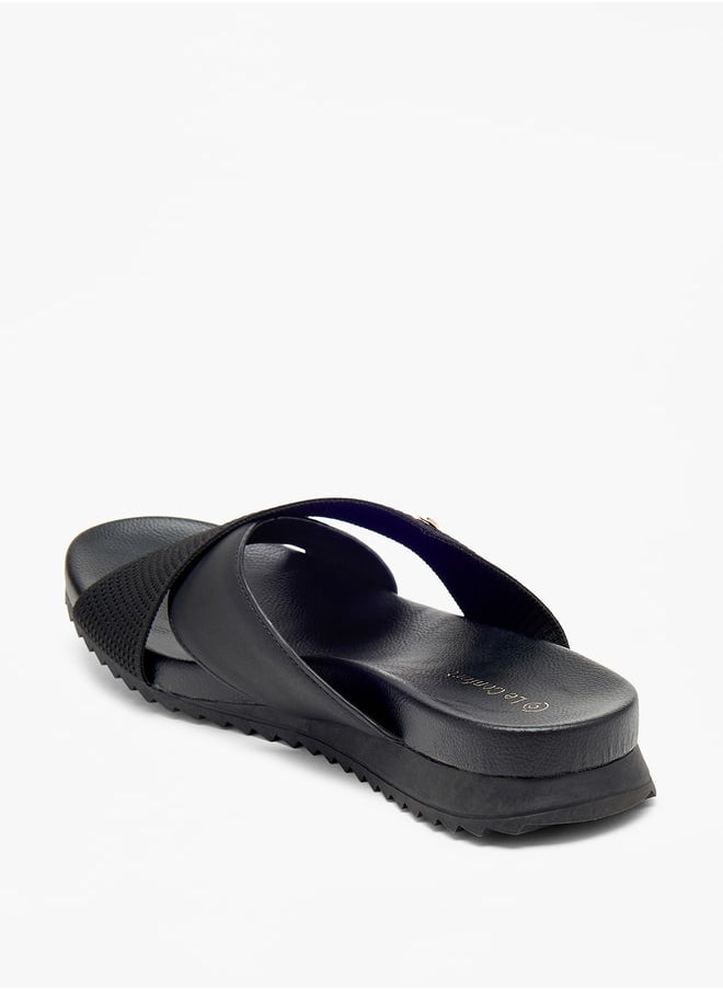 Le Confort Cross Strap Slip-On Flat Sandals  - Image 2