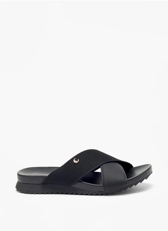Le Confort Cross Strap Slip-On Flat Sandals