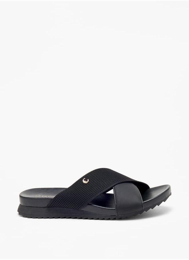 Le Confort Cross Strap Slip-On Flat Sandals  - Image 3