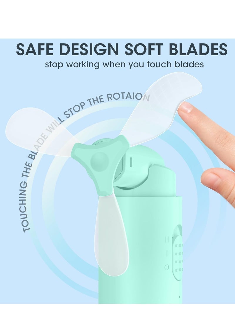 general Handheld Fan Rechargeable, Mini Portable Fan Small Hand Fan, 3000mAh Battery Operated 22Hrs+ Makeup Eyelash Fan Personal Fan Gifts for Women Girls Men Travel Indoor Outdoor - Image 3