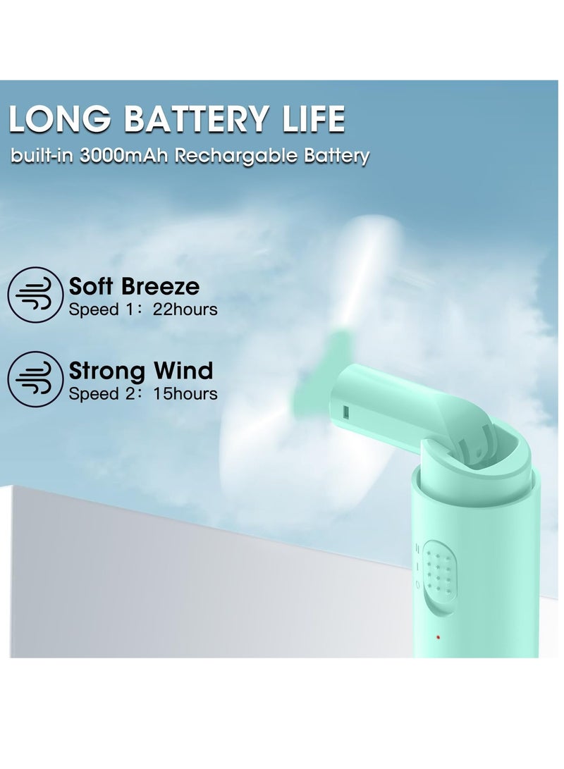 general Handheld Fan Rechargeable, Mini Portable Fan Small Hand Fan, 3000mAh Battery Operated 22Hrs+ Makeup Eyelash Fan Personal Fan Gifts for Women Girls Men Travel Indoor Outdoor - Image 4